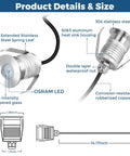 Diagram of Heavy Duty Outdoor Recessed LED Lights For Soffit And Deck Flush Mount Landscape Well Lights 12 To 24V Low Voltage.