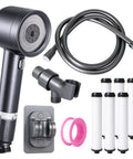 All In One High Pressure Shower System With 4 Spray Handheld Head Seven Replacement Filters Two Mount Brackets 59 Inch Hose