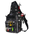 Large Capacity Fishing Backpack With Three Carrying Options Backpack Sling Or Chest Use Waterproof 900D Oxford Fabric Tear Resistant