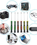 Six Piece Magnetic Screwdriver Set With Non Slip Handles In Flathead And Phillips Bits Pro Grade Electronics Repair Kit