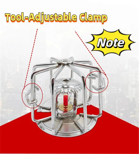 White Fire Sprinkler Head Guard Cover Cage Protector For 1/2 Inch Ceiling Mount featuring adjustable clamp design for secure use.