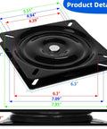 Clamp On Boat Seat Pedestal Mount With 360 Degree Swivel For Jon Boats Kayaks And Fishing Boats With Benches And Bass Skiffs Adjustable From Seven And A Half Inches To Eighteen Inches Powder Coated Galvanized Steel shown with dimensions