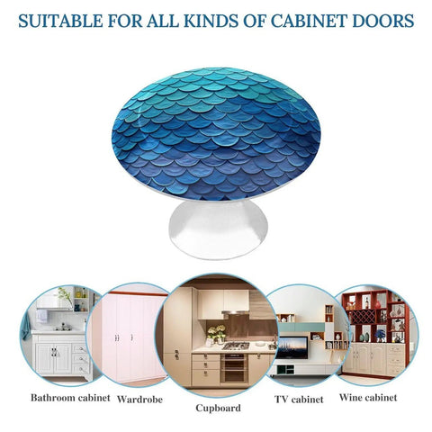 Ocean Sea Blue Round Cabinet Knobs With Screws For Dresser Kitchen Bathroom Stainless Steel Hardware Built To Last Anti Rust Finish Durable Metal Drawer Knobs Easy Install Smooth Texture Ideal For Cabinets And Drawers, ocean blue knob on cabinets