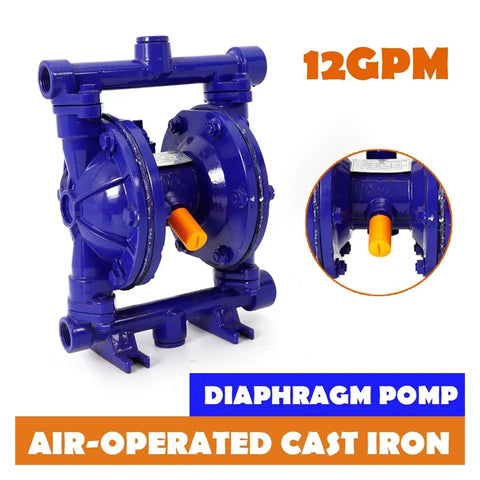 1/2 Inch Air Operated Double Diaphragm Pump For Petroleum Fluids Transferring 12 GPM Heavy Duty Abrasion Resistant Leak Free Motor Design Unbalanced Air Valve No Stall Operation Easy Service Access