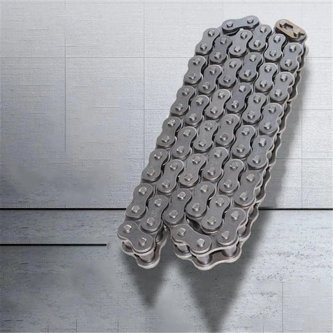 Top Tier 1.5 Meter Precision Roller Chain With Short Pitch Design For Heavy Duty Industrial Machinery Drive Sprocket Needs That Just Works on gray background.