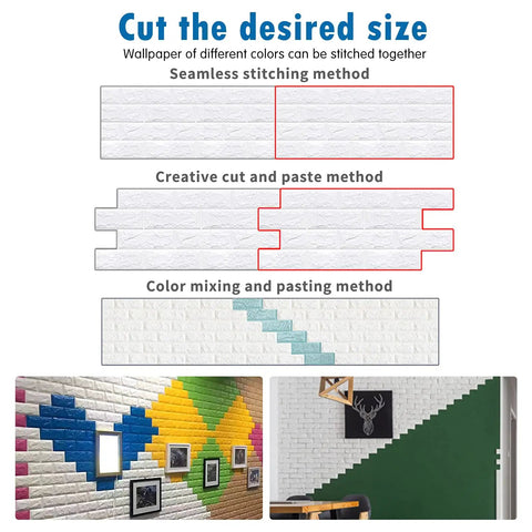 40 Pack White 3D Wall Panels Peel And Stick Self Adhesive Waterproof Brick Foam Sheets for Interior Walls cut to desired size.