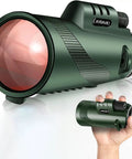 Rad Gift For Him Outdoor Monocular 10x42 For Hiking And Travel With Bright Clear Views Compact One Hand Use Ideal For Dad Husband Teen And Any Guy Into Weekend Adventures, green handheld monocular with strap
