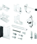 Outswing Door Kit For Seven Eighths Inch Door And One And A Quarter Inch Pilaster Chrome Zamak Construction Includes All Fasteners