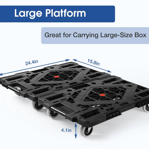 Heavy Duty Flat Dolly Movers Two Pack Hella Beefy Polypropylene Frame 880 Pound Capacity Smooth Gliding Floor Guards Sturdy Pallet Sliders For Couches Refrigerators And Big Appliances Minimal Effort