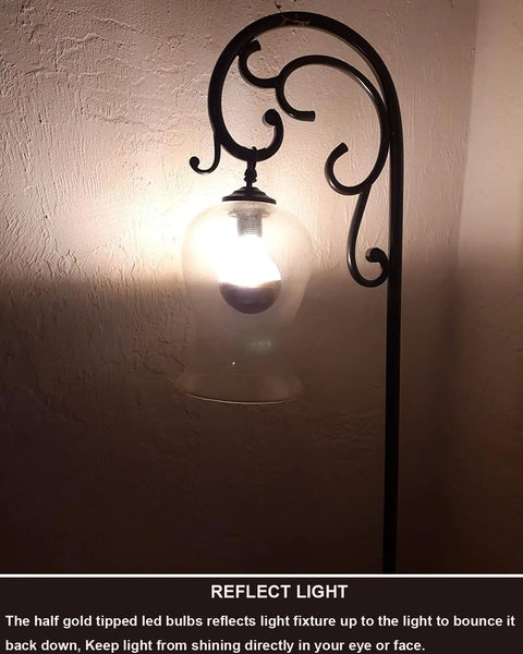 Half Gold Reflected LED Edison Bulbs 6W 60W Equivalent Dimmable G80 Globe Shape E26 Soft White 2700K Eye Friendly Decorative