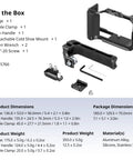 Camera Cage For Canon R50V Full Cage With Silicone Grip and ARRI Top Handle, Cable Clamp, and Cold Shoe Mount Included