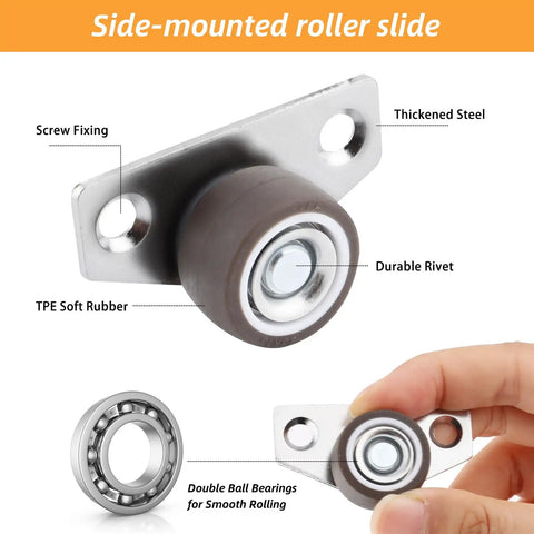 Rigid Side Mount 1 Inch Caster Wheels Built Tough For Furniture And Cabinets, Non Swivel, Low Profile Metal Casters in hand
