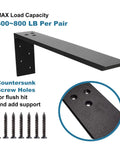 Beefy Heavy Duty Countertop Support Bracket Set Two Pack For Granite Quartz Wood Concrete And Laminate Countertops