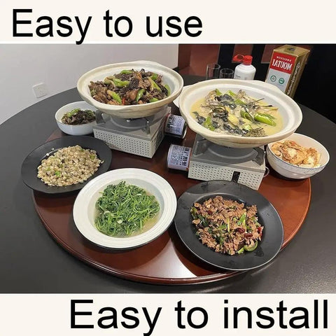 Large Lazy Susan Table Turntable Round Dining Tray 360 Degree Swivel Plate 30 40 50 Inch Easy To Clean Reddish Brown Kitchen Counter Organizer Share Food