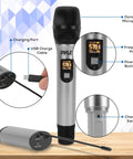 UHF Wireless Microphone System For Karaoke And DJ Parties Portable Handheld Dynamic Mic Set With Receiver Battery Operated