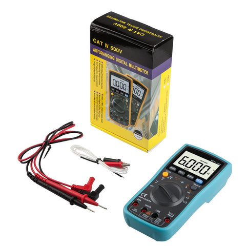 No Nonsense 6000 Count Digital Multimeter With True Rms Auto Manual Ranging For Capacitance Temperature AC DC Voltage And Current Test including test leads and box.