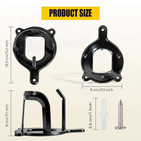 Product size detail of Six Pack Horse Bridle Rack Hooks Kit Heavy Duty Metal Halter Hanger With Tubes And Screws