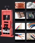 Hand Crank Wire Stripper Machine For Copper Recovery Bulk Processing Double Drive Design Universal Fast Stripping Tool with stripped wires visible.
