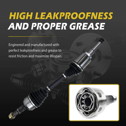 2.4L Front Left And Right CV Axles And Front Wheel Bearing Hub Kit For 2010 To 2017 Chevy Equinox And GMC Terrain, close-up view