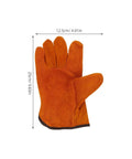 Full Leather Short Welding Gloves For Men, Heat Resistant And Abrasion Resistant Hand Protection, orange glove dimensions