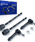 4 Piece Inner And Outer Tie Rod End Kit For Chevy Impala, Impala Limited, Monte Carlo And Grand Prix - 2 Inner, 2 Outer, Easy Install, Durable Steering Linkage Replacement. 4 black tie rod ends and hardware