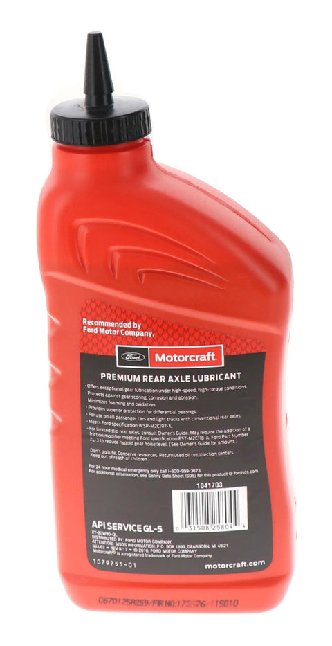Top Shelf Sae 80W90 Premium Rear Axle Gear Oil Engineered For Limited Slip Differentials, 1 quart red bottle with spout.
