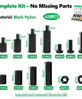 696 Piece M3 Motherboard Standoffs And Spacers Kit With Brass Standoffs And Nylon Spacers For Pro Grade Rigidity And Electrical Insulation Plus Hex Screws And Nuts Set, black nylon, 428pcs