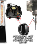 4 Pack Patio Heater Control Knobs Replacement D Insert 8mm Valve shown with heater components