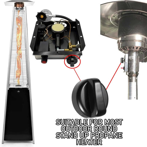 4 Pack Patio Heater Control Knobs Replacement D Insert 8mm Valve shown with heater components