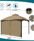 Durable Weatherproof Gazebo Privacy Curtain With Zipper Side Wall For 10x12 Outdoor Gazebo UV Protected And Water Repellent