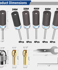 Pro Grade Sanding Drums Kit For Rotary Tool With One Eighth Inch Shank 25 Pcs 240 320 400 600 800 Grits dimensions