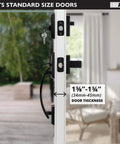Modern Matte Black Front Entry Door Handleset With Low Profile Exterior Lockset Halifax Lever And Single Cylinder Deadbolt