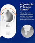 Close-up of adjustable pressure control knob on Dual Stream Fresh Water Bidet Toilet Seat Attachment Non Electric For Elongated Seats Easy Install Clean Your Front And Back With Adjustable Water Pressure Twist Knob For Personal Freshness