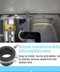 Flexible Anti Vibration Tailpipe Mount Coupling 75499 Replacement Part For Garbage Disposals, under-sink install, black rubber