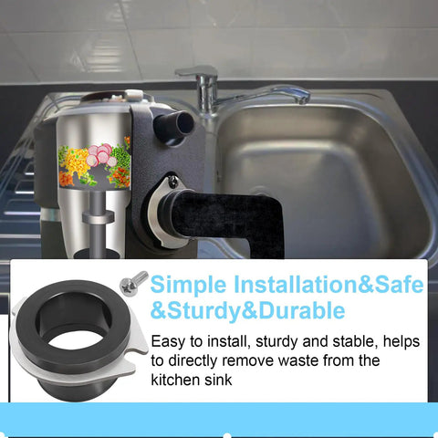 Flexible Anti Vibration Tailpipe Mount Coupling 75499 Replacement Part For Garbage Disposals, under-sink install, black rubber