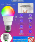 Color Changing RGB LED Light Bulb A15, 40W Equivalent, 5700K Daylight White, 450 Lumens, 5W, E26 Base, RGBW Mood Lighting shown