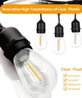 Close-up of 24 Pack LED S14 Replacement Bulbs For Outdoor String Lights, 1 Watt 2200K Warm White, E26 Medium Base, Shatterproof.