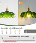 Super Easy Install Green Glass Plug In Pendant Light Giving Your Place That Killer Modern Vibe While Skipping Costly Electrician Fees For Simple Plug Cable Hanging Light Setup For Living Rooms And Bedrooms Today, showing on and off states.