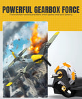 RC Plane BF109 Fighter 4 Channel RC Aircraft With Aileron And Gyro Stabilizer for smooth aerobatics, illustrated with gearbox.