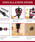 Installation steps for Countersink Drill Bit Set With Depth Stop And Quick Change Hex Shank One Quarter Inch.