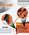 Detailed view of Plug And Play 110V Electric Rebar Bender Machine Handles Steel Bars 6mm To 32mm with angle adjustment features.