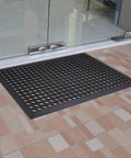 Anti Fatigue Outdoor Rubber Floor Mats 2 Pack For Commercial Kitchens And Restaurants Grippy Non Slip Drainage Mats, black, 36x60 inches