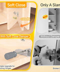 Soft Close Motion Damper For Cabinets, Smooth No Slam Closing, Hydraulic Buffer, Replacement Hardware, Hidden Concealed Mechanism For Face Frame And Frameless Hinges, 55N, Easy Side Mount Installation on cabinet hinge