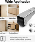 Tough As Nails Vertical Track Roller With Durable Rubber Caster for Super Smooth Sliding Door Operations, shown with closet and cabinet doors.