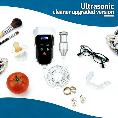Portable Ultrasonic Cleaning Wand Featuring 60khz Sonic Cavitation Technology For Jewelry Glasses Watches And Dentures Fits Any Sink Or Bucket To Work Like A Champ And Knock Out Stubborn Grime Fast with dental guards and rings