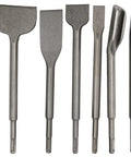 Rotary Hammer Drill Chisel Set With Six Pieces For Tile Masonry Concrete Brick Stone Work Includes Tile Grooving Scraping