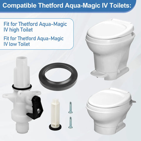 Upgraded RV Toilet Water Valve Kit For Aqua Magic IV Toilets Compatibility With High And Low Models Includes Flange Seal