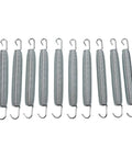 Heavy Duty 10-Pack Extension Springs Steel 50KG Load Capacity 17.8cm, galvanized steel springs with hooks for garage doors.