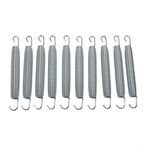 Heavy Duty 10-Pack Extension Springs Steel 50KG Load Capacity 17.8cm, galvanized steel springs with hooks for garage doors.