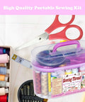 Purple 40 Spools Sewing Thread Gift Box Kit For Portable Basic Repairs Handy Hand Sewing Set With All Essentials
